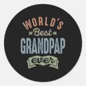 Werlds Beste Grandpap Ronde Sticker (Voorkant)