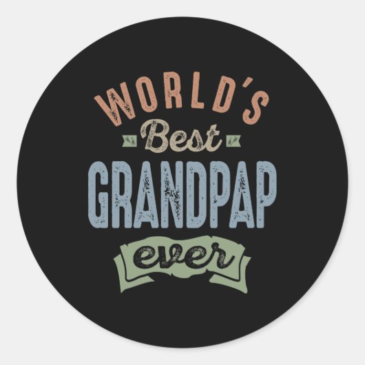 Werlds Beste Grandpap Ronde Sticker (Voorkant)