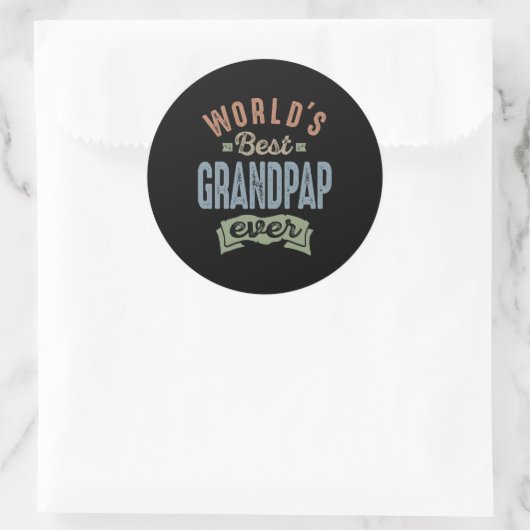Werlds Beste Grandpap Ronde Sticker (Tas)