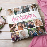 Werlds Beste oma | Fotocollage Kussen<br><div class="desc">Unieke kleinkinderen met 12 foto's collage kussen maken het perfecte geschenk voor elke grootouder,  met tekst die 'WORLDS BEST GRANDMA' en de GRANDCHILDRENS NAMEN leest. De editable doopvontstijlen,  de grootte en de achtergrondkleur kunnen worden veranderd door op de pas verdere verbinding na het personaliseren te klikken.</div>