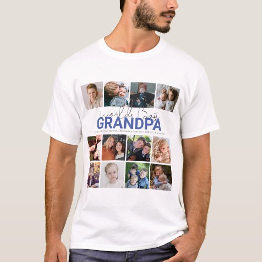 Werlds Beste opa | Foto-collage T-Shirt (Voorkant)