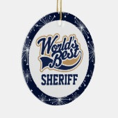 Werlds Beste Sheriff Gift Keramisch Ornament (Rechts)