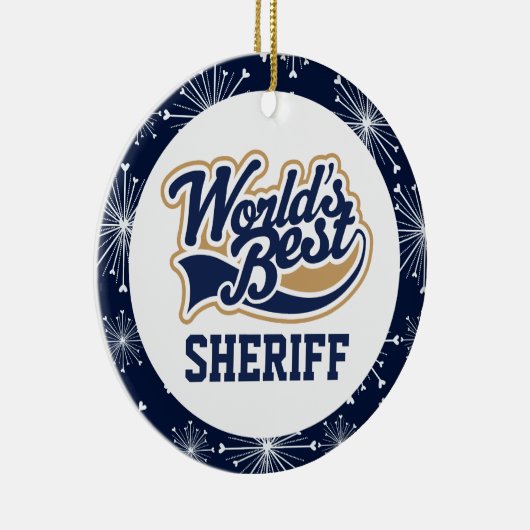 Werlds Beste Sheriff Gift Keramisch Ornament (Rechts)