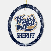 Werlds Beste Sheriff Gift Keramisch Ornament (Links)