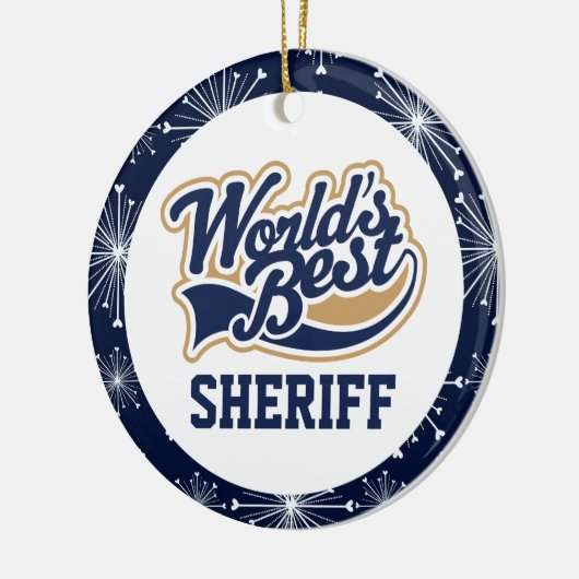 Werlds Beste Sheriff Gift Keramisch Ornament (Links)