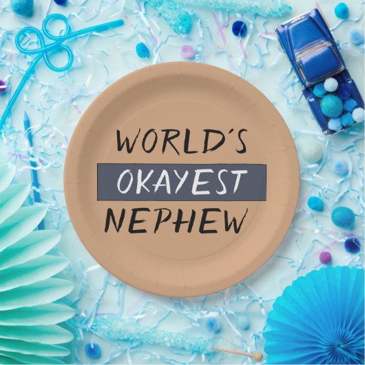 Werlds Okayest Nephew Funny Papieren Bordje (Feest)