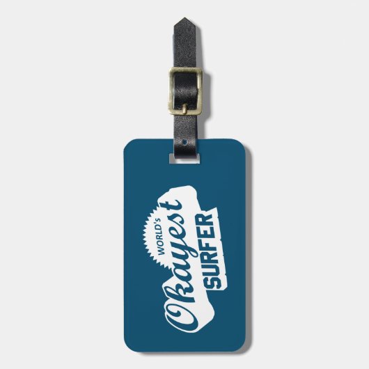 Werlds Okayest Surfer Bagagelabel (Voorkant verticaal)