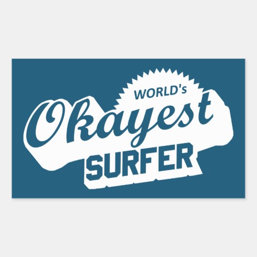 Werlds Okayest Surfer Rechthoekige Sticker (Voorkant)