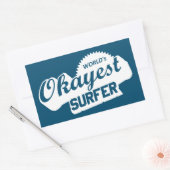 Werlds Okayest Surfer Rechthoekige Sticker (Envelop)