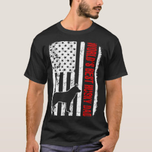Werllen Best Husky Dad American Flag Shirt