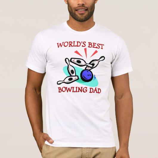 Werllen beste Bowling pa ooit T-shirt (Voorkant)