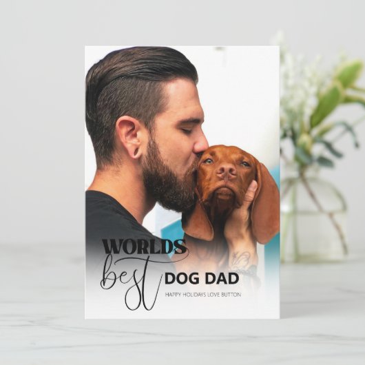 Werlling Best Dog Dad Feestdagenkaart (Staand voorkant)