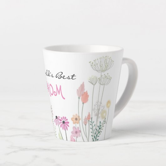 Werlling Beste mama | Garden voor wilde bloemen Latte Mok (Rechterhoek)