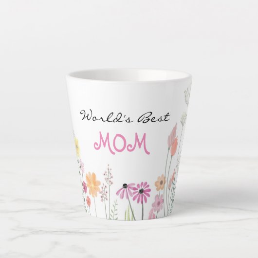 Werlling Beste mama | Garden voor wilde bloemen Latte Mok (Voorkant)