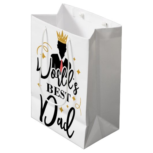 Werlling Beste pap Medium Gift Bag Medium Cadeauzakje (Voorkant Gekanteld)