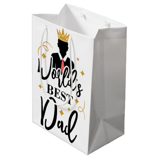 Werlling Beste pap Medium Gift Bag Medium Cadeauzakje (Achterkant Gekanteld)