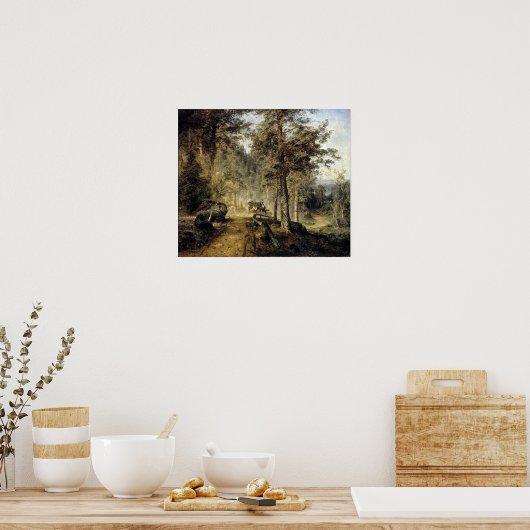 Werner Holmberg Road in Häme (een Hot Summer Day) Poster (Keuken)