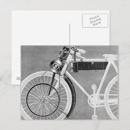 Werner Motorcycle, 1898 Briefkaart (Voorkant / Achterkant)