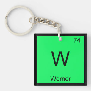 Werner Naam Chemie Element Periodiek Systeem Sleutelhanger