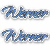 Werner Name blue Aufkleber Sticker Stickerset (Voorkant)