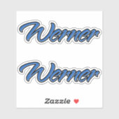 Werner Name blue Aufkleber Sticker Stickerset (Vel)