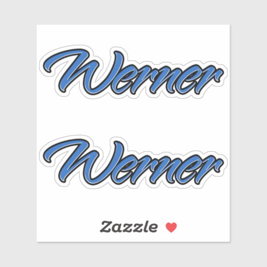 Werner Name blue Aufkleber Sticker Stickerset (Vel)