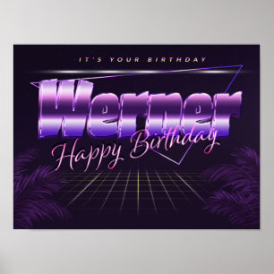 Werner Name Vorname retro Poster Geburtstag