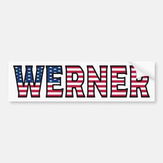 Werner Name Vorname USA Aufkleber Sticker Auto (Voorkant)