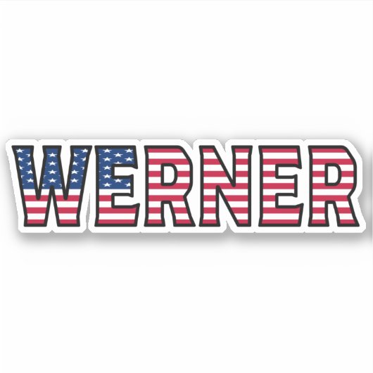 Werner Name Vorname USA Sticker Stickerset (Voorkant)