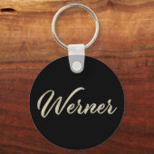 Werner Name whitegold Button Schlüsselanhänger Sleutelhanger (Voorkant)