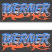 Werner Vorname Name Graffiti Aufkleber Sticker (Voorkant)