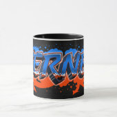 Werner Vorname Name Graffiti blue orange Tasse Mok (Midden)