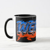 Werner Vorname Name Graffiti blue orange Tasse Mok (Links)