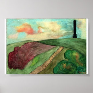 Werneth Low cenotaph uitzicht Poster