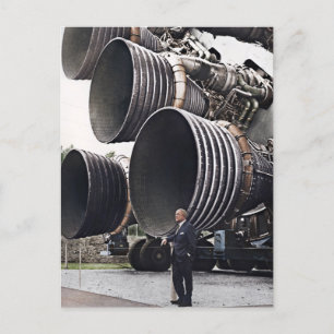 Wernher von Braun en Saturnus V Briefkaart