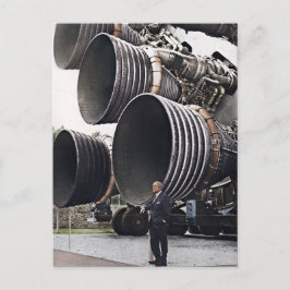 Wernher von Braun en Saturnus V Briefkaart