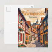 Wernigerode, Duitsland, steeg Duitsland Briefkaart (Voorkant / Achterkant)