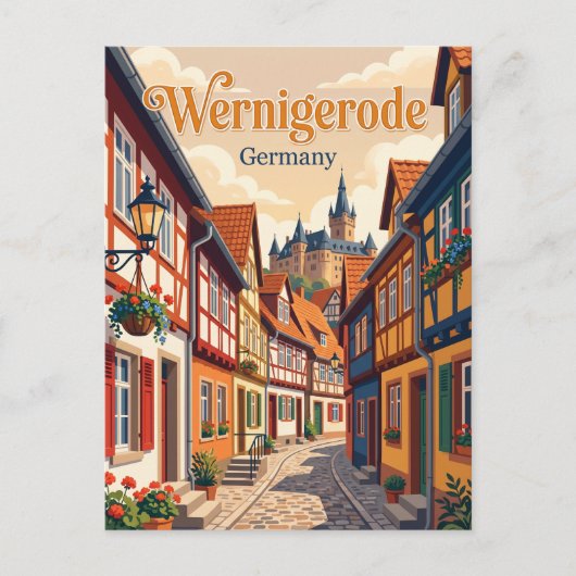 Wernigerode, Duitsland, steeg Duitsland Briefkaart (Voorkant)
