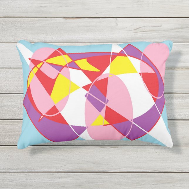 Werp Accent Kussen ; ABSTRACT VOLLEDIGE KLEUR (Voorkant)
