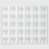 Werp al je angst op Hem Eucalyptus Kruis Cadeaupapier (Vlak)