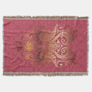 Werp de Algemene Gouden Indische fuchsia van het Deken