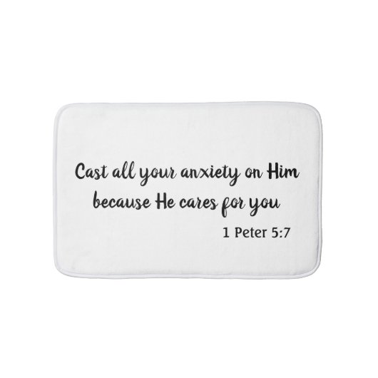 Werp je angst op God zwart en wit Badmat (Voorkant)