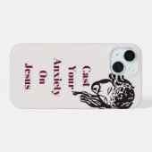 "Werp je angst op Jezus" IPhone 15 telefoonhoesje Case (Achterkant horizontaal)