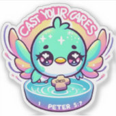 Werp je zorgen kolibrie Sticker (Voorkant)