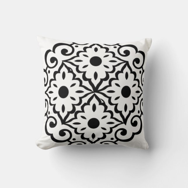 Werp Kussen Elegant Marokkaans Geometrisch Werp Ku (Voorkant)