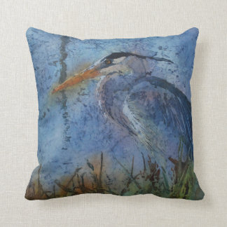 Werp kussen_grote blauwe reiger kussen