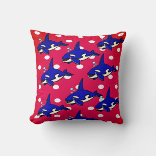 Werp Kussen Haaien Rood Blauw