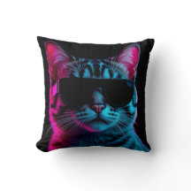 Werp kussen neon kat