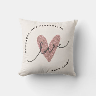 Werp kussen – Roze Glitter Hart Liefde Design | In