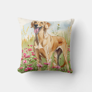 Werp kussen – Saluki aquarel decoratief kussen